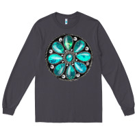 Smoke turquoise gemstone Long Sleeve Tee - JahusDesignShop