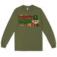 Army Green What's crackin Christmas Long Sleeve Tee - NancyCooperArtShop