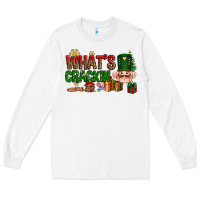 White What's crackin Christmas Long Sleeve Tee - NancyCooperArtShop