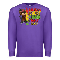 Purple juneteenth breaking every chain since 1865 woman f Premium Sweatshirt - CowGirlArtShop