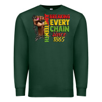 Sports Green juneteenth breaking every chain since 1865 woman f Premium Sweatshirt - CowGirlArtShop