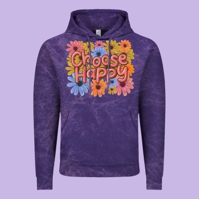 Choose Happy Vintage Hoodie Designed By Maliassmallbusiness