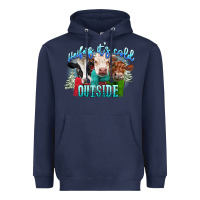 Navy heifers its cold outside Heavyweight Hoodie - CowGirlArtShop