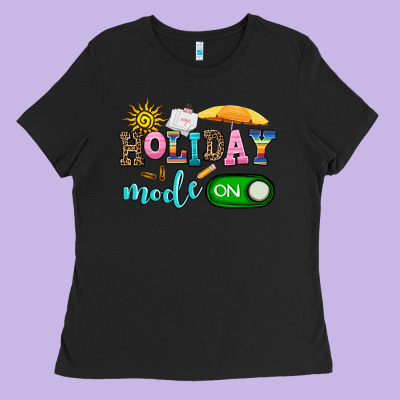 Holiday Mode On Ladies Tee Designed By Adodesignshop