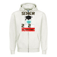 Oatmeal Heather Senior 2020 Quarantined Zipper Hoodie - Bettercallsaul