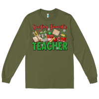 Army Green santa's favorite teacher Long Sleeve Tee - MaliasSmallBusiness