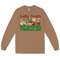 Toasted Coconut santa's favorite teacher Long Sleeve Tee - MaliasSmallBusiness