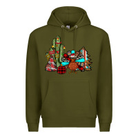 Army Green christmas turkey Premium Hoodie - JahusDesignShop