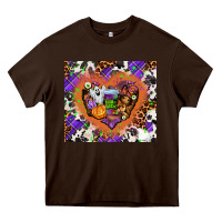 Chocolate Brown halloween heart Heavy Core Tee - AdoDesignShop