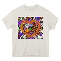 Cream halloween heart Heavy Core Tee - AdoDesignShop