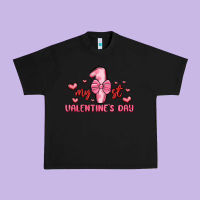 My First Valentines Day Urban Heavy Tee Designed By Maliassmallbusiness