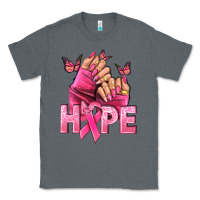 Charcoal Heather Hope Breast Cancer Caucasian hand nails Classic Tee - NancyCooperArtShop