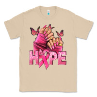 Mushroom Hope Breast Cancer Caucasian hand nails Classic Tee - NancyCooperArtShop