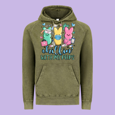 Chillin With My Peeps Vintage Hoodie Designed By Maliassmallbusiness