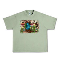Oil Green cactus boot background Urban Heavy Tee - AdoDesignShop