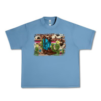 Pebble Blue cactus boot background Urban Heavy Tee - AdoDesignShop