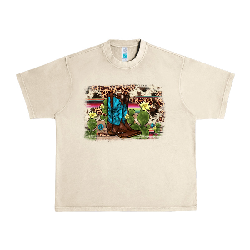 Cactus Boot Background Urban Heavy Tee by AdoDesignShop | Teevron