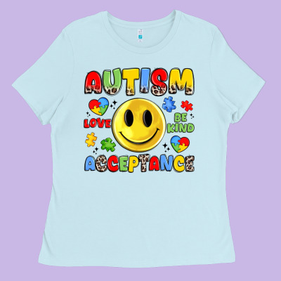 Autism Acceptance Ladies Tee Designed By Jahusdesignshop