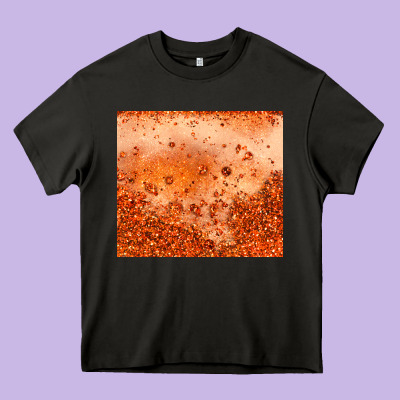 Orange Glitter Tumbler Heavy Core Tee Designed By Jahusdesignshop