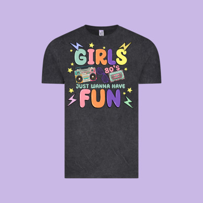 Girls Just Wanna Have Fun Vintage Tee Designed By Maliassmallbusiness