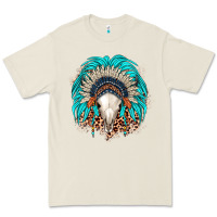 Bull Skull Indian Headdress Premium Tee | Teevron