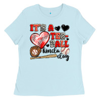 Baby Blue it's a tee ball kinda day Ladies Tee - JahusDesignShop