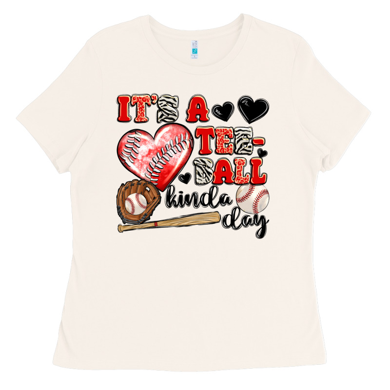 It's A Tee Ball Kinda Day Ladies Tee by JahusDesignShop | Teevron