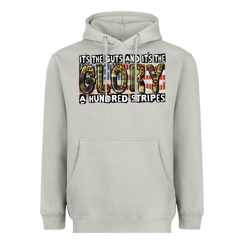 Its The Guts And Its The Glory A Hundred Stripes Heavyweight Hoodie by CowGirlArtShop | Teevron