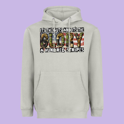 Its The Guts And Its The Glory A Hundred Stripes Heavyweight Hoodie Designed By Cowgirlartshop