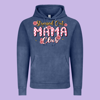 Stressed Out Mama Club Vintage Hoodie Designed By Maliassmallbusiness