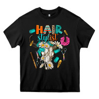 Black bullskull hairstlist Heavy Core Tee - AdoDesignShop
