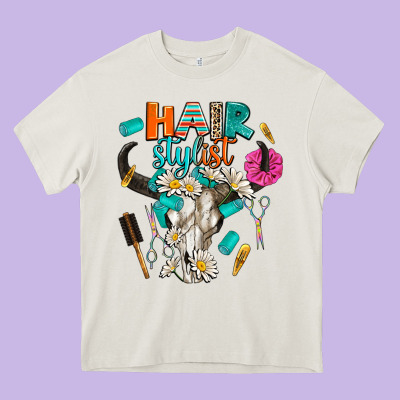 Bullskull Hairstlist Heavy Core Tee Designed By Adodesignshop