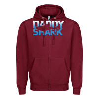 Burgundy Daddy Shark Zipper Hoodie - Bettercallsaul