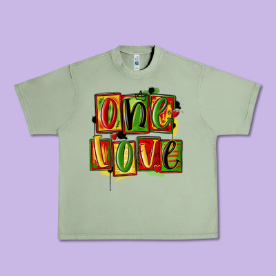 One Love Juneteenth Urban Heavy Tee Designed By Maliassmallbusiness