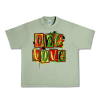 Oil Green one love juneteenth Urban Heavy Tee - MaliasSmallBusiness