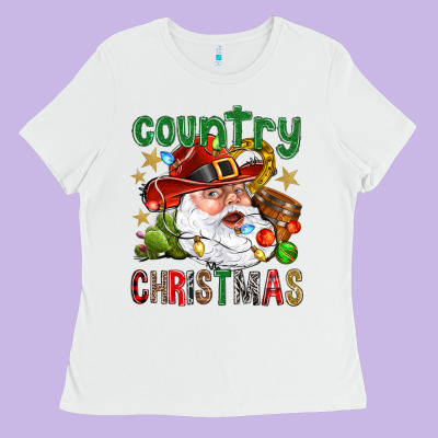 Country Christmas Ladies Tee Designed By Bundleandbundleshop