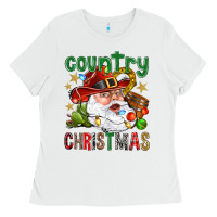 White Country Christmas Ladies Tee - BundleAndBundleShop