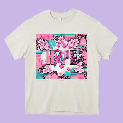 Hope Breast Cancer Heavy Core Tee Designed By Adodesignshop