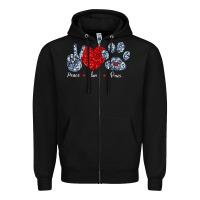 Black Peace Love Paws Zipper Hoodie - Bettercallsaul