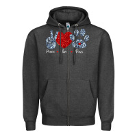 Charcoal Heather Peace Love Paws Zipper Hoodie - Bettercallsaul