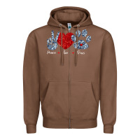 Peace Love Paws Zipper Hoodie | Teevron