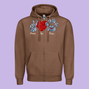 Peace Love Paws Zipper Hoodie Designed By Bettercallsaul