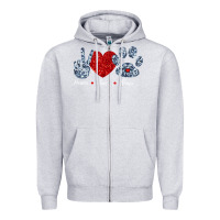 Heather Grey Peace Love Paws Zipper Hoodie - Bettercallsaul