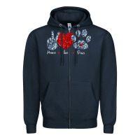 Navy Peace Love Paws Zipper Hoodie - Bettercallsaul