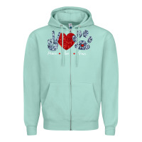 Seafoam Peace Love Paws Zipper Hoodie - Bettercallsaul