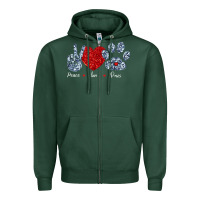 Sports Green Peace Love Paws Zipper Hoodie - Bettercallsaul