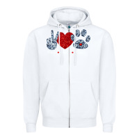 White Peace Love Paws Zipper Hoodie - Bettercallsaul