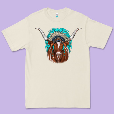 Texas Longhorn Indian Headdress Premium Tee Designed By Jahusdesignshop