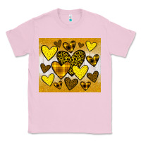 Bubblegum Pink yellow hearts Classic Tee - JahusDesignShop