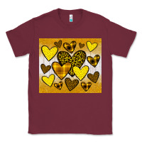 Burgundy yellow hearts Classic Tee - JahusDesignShop